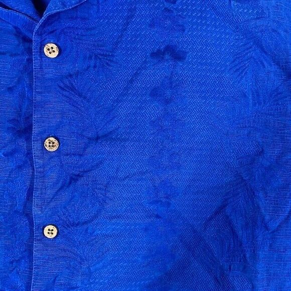 Caribbean Pineapple Silk Shirt Mens Sz 3XT  Blue Hawaiian Camp Button Up Beach - Picture 11 of 11